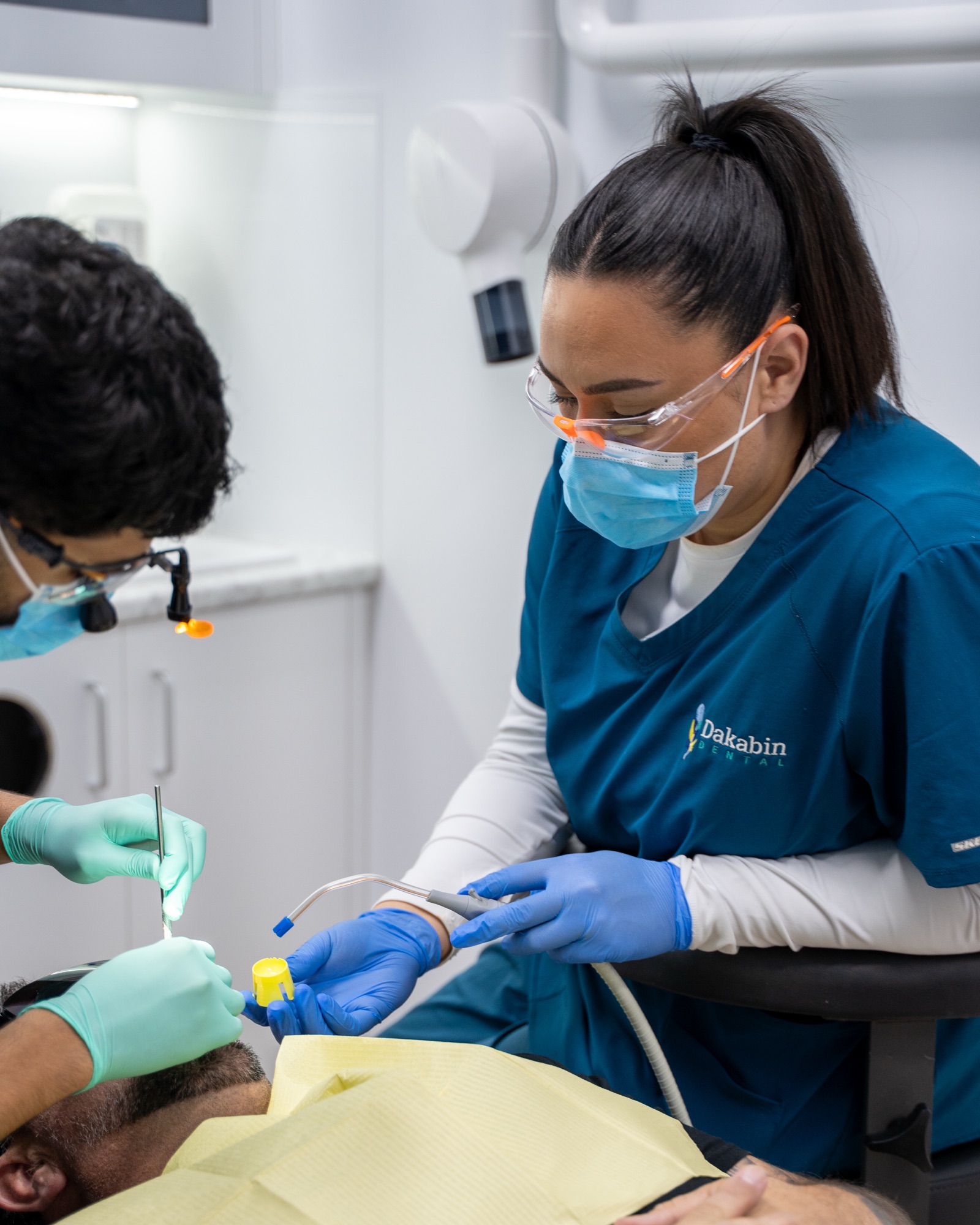 Dental team in action